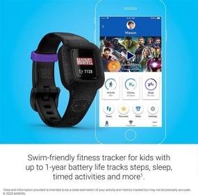 img 2 attached to 🌊 Garmin Vivofit Jr. 3, детский фитнес-трекер, пригодный для плавания, Marvel Черная Пантера, до 1 года автономной работы батареи