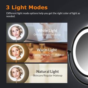 img 3 attached to 🔍 Gecious Double Sided LED Lighted Wall Mount Magnifying Mirror with 10X Magnification, 8 inches, Nickel Finish, Powered by Plug, Three Models Light-Plug in