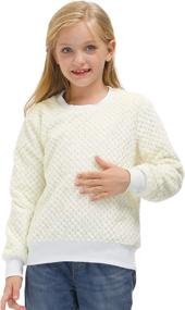 img 2 attached to 🧥 Warm Fuzzy Knit Sweater Cozy Sherpa Pullover for Girls 3-12 Years by BesserBay: Stay stylishly snug this season!