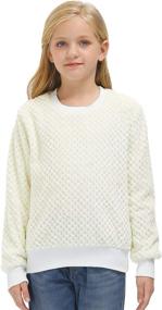 img 1 attached to 🧥 Warm Fuzzy Knit Sweater Cozy Sherpa Pullover for Girls 3-12 Years by BesserBay: Stay stylishly snug this season!