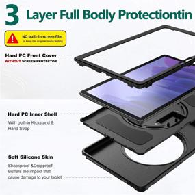 img 1 attached to BATYUE Case for Samsung Galaxy Tab A7 10.4 2020: Heavy-Duty Protection with Hand Strap & Rotating Kickstand (Black)