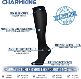 img 1 attached to 🧦 CHARMKING Compression Socks for Women &amp; Men - 8 Pairs, 15-20 mmHg, Best Support for Athletic Running and Cycling