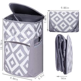 img 1 attached to 🚗 FORBY Collapsible Leak Proof Car Trash Can: 2.5 Gallon Capacity, Lid & 3 Storage Pockets, Hanging Auto Garbage Bin with Headrest Placement - Portable Multifunctional Car Organizer Bin