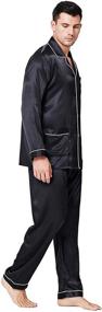 img 4 attached to 🌙 Stylish Black Satin Pajamas: Comfortable Sleepwear & Loungewear