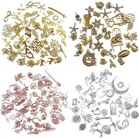 img 1 attached to 200g Charms for Jewelry Making with 4 Colors, Antique Charms Pendants Craft Supplies - Mixed Halloween Charms, Assorted Pendants for Jewelry Making Findings, Crafting Accessory