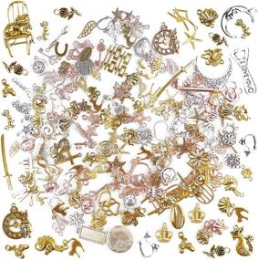 img 4 attached to 200g Charms for Jewelry Making with 4 Colors, Antique Charms Pendants Craft Supplies - Mixed Halloween Charms, Assorted Pendants for Jewelry Making Findings, Crafting Accessory