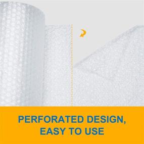 img 1 attached to 📦 Fuxury Bubble Cushion Wrap Roll, Air Bubble Cushioning Wrap Roll (2 Rolls, Total 72 Feet) - Perforated Every 12", Including 20 Fragile Sticker Labels, for Packaging, Moving, Shipping Boxes & Supplies