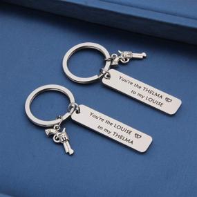 img 3 attached to 🔑 Thelma and Louise Keychain Set - Best Friends Keychains for Moving Away Gift and Friendship Jewelry - by MYOSPARK