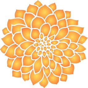 img 4 attached to 🌸 XL Dahlia and Zinnia Stencil - 12.5 x 12.5 inch (XL) Stencil for Painting Template - Zinnia Grande Flower Design