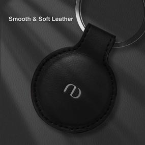 img 2 attached to 🔑 Nereides AirTag Case: Premium Leather Cover with Full Body Protection, Sleek Fashion Design, Anti-Scratch, Anti-Lost Keyring for Keychains and Pet Collars