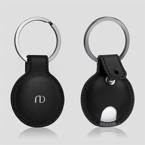 img 3 attached to 🔑 Nereides AirTag Case: Premium Leather Cover with Full Body Protection, Sleek Fashion Design, Anti-Scratch, Anti-Lost Keyring for Keychains and Pet Collars