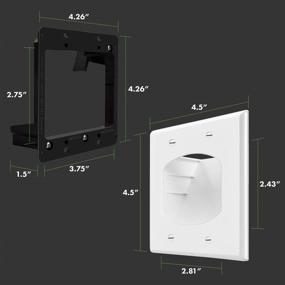 img 3 attached to 🔌 TOPGREENER TG8882B-2PCS Recessed Low Voltage Cable Wall Plate 2-Gang 4.50" x 4.50" - Pass-Through & Mounting Brackets - White (2 Pack)