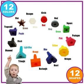 img 1 attached to 🧩 Skoolzy Shapes Puzzles for Toddlers - Educational Color Matching & Shape Sorter Montessori Toys for Toddlers, Preschoolers, and Occupational Therapy - Peg Board Fine Motor Skills Learning Toy with Enhanced SEO