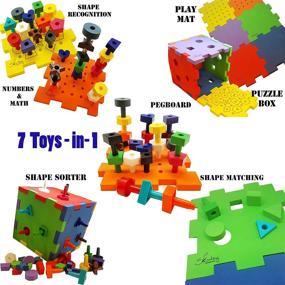 img 3 attached to 🧩 Skoolzy Shapes Puzzles for Toddlers - Educational Color Matching & Shape Sorter Montessori Toys for Toddlers, Preschoolers, and Occupational Therapy - Peg Board Fine Motor Skills Learning Toy with Enhanced SEO