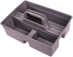 img 1 attached to 🧺 Jiaan Plastic Storage Tray Tote - Organize & Carry Tools with Ease using Versatile Multiuse Caddy w/ Portable Handle (Gray)