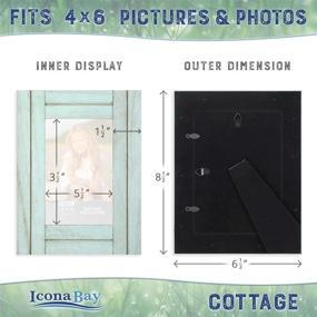 img 2 attached to 🖼️ Icona Bay 4x6 (10x15 cm) Picture Frames (Eggshell Blue, 3 Pack): Rustic Natural Wood Frames for Perfect Cottage Collection Décor