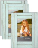 🖼️ icona bay 4x6 (10x15 cm) picture frames (eggshell blue, 3 pack): rustic natural wood frames for perfect cottage collection décor логотип