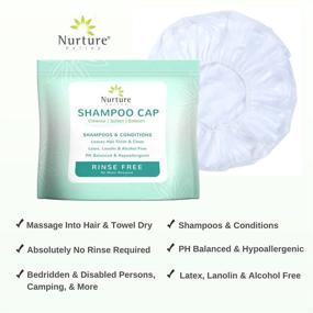 img 4 attached to 🧖 No Water Rinse Free Shampoo Cap (6-Pack) - Convenient Microwaveable Shower Cap for Shampooing & Conditioning, Disposable, PH Balanced & Hypoallergenic