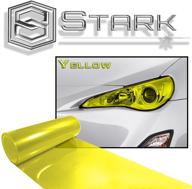 🟨 stark 12x24 in / 1x2 ft glossy yellow smoke tint vinyl wrap film for headlights, tail lights, and fog lights logo