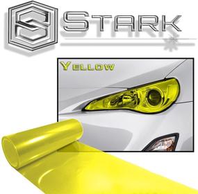 img 4 attached to 🟨 Stark 12x24 in / 1x2 Ft Glossy Yellow Smoke Tint Vinyl Wrap Film for Headlights, Tail Lights, and Fog Lights