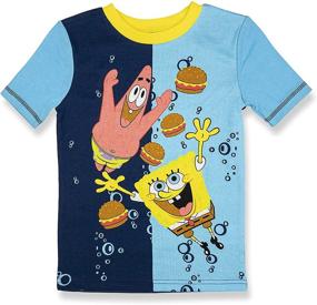 img 2 attached to 🧽 SpongeBob SquarePants Boys Pajama Set - Short Sleeve Top, Short Leg Bottoms - 100% Cotton (Size 3T to 8)