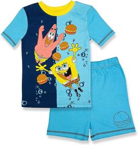 img 3 attached to 🧽 SpongeBob SquarePants Boys Pajama Set - Short Sleeve Top, Short Leg Bottoms - 100% Cotton (Size 3T to 8)