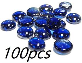 img 2 attached to 💙 Beenlen Flat Cobalt Blue Glass Marbles Pebbles (13.5oz): Perfect for Stunning Vase Filler, Stylish Table Scatter, and Vibrant Aquarium Decor