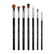 💄 sigma beauty basic eye brush set: enhance your eye makeup with 7 classic brushes & sigmatech fiber blending brush e40 logo