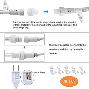 img 2 attached to 🎄 PUHONG Christmas Rope Lights - 100Ft, Waterproof & UL Certified, 720 LED Tube Lights 2-Wire 1/2" Thick - Ideal for Halloween, Christmas, Valentine, Indoor Background Decoration (Warm White)