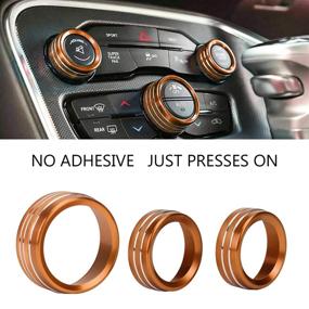 img 2 attached to Yzyun For Dodge Interior Accessories Volume Air Conditioner Radio Button Knob Aluminum Alloy Decal Trim Rings Compatible With Dodge Challenger/Charger 2015-2021 (Orange)