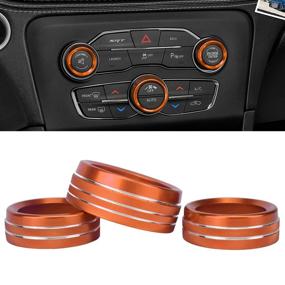 img 4 attached to Yzyun For Dodge Interior Accessories Volume Air Conditioner Radio Button Knob Aluminum Alloy Decal Trim Rings Compatible With Dodge Challenger/Charger 2015-2021 (Orange)