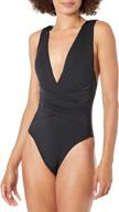 stunning trina turk plunge wrap front women's one piece swimsuit - embrace elegance logo