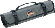 arsenal grey polyester tool roll-up pouch with 25-pockets – ideal for easy organization logo