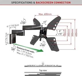 img 1 attached to 📺 Barkan крепление настенное для телевизора, полностью подвижное, 32-70 дюймов — 4-х позиционное для плоских/изогнутых экранов, низкий профиль, вмещает до 88 фунтов, сертифицировано UL, подходит для светодиодных OLED LCD телевизоров.