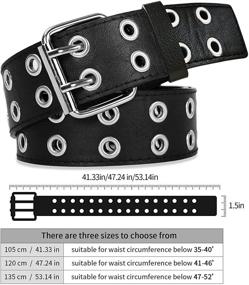 img 2 attached to Grommet Leather 1 5Wide Aesthetic Cosplay Women's Accessories and Belts