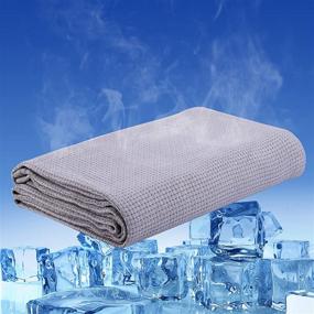 img 4 attached to Qnnwuus Cooling Blanket for Hot Sleepers: Ultra-Cool Lightweight Thin Bamboo Blanket (59 x 79 Inch, Grey) - Perfect Summer Blanket for Couch Bed. Stay Cool All Night: Absorbs Heat & Conquers Night Sweats