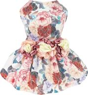 🐶 fitwarm fancy flower dog dresses: потрясающая одежда для питомца на свадьбы, дни рождения и вечеринки - розовая кружевная одежда для щенков! логотип