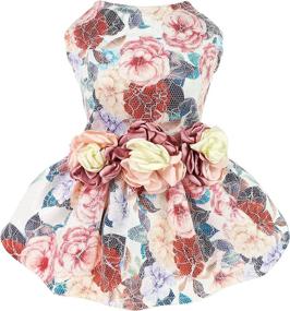 img 4 attached to 🐶 Fitwarm Fancy Flower Dog Dresses: Потрясающая одежда для питомца на свадьбы, дни рождения и вечеринки - розовая кружевная одежда для щенков!