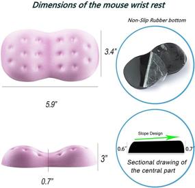 img 3 attached to BRILA Deluxe Ergonomic Mouse Wrist Rest Guard - Soft Memory Foam Wrist Elbow Support Cushion Pad For Computer Laptop Office Work PC Gaming Mouse (Pink)