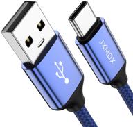 кабель usb type c, usb a к usb c 3a быстрая зарядка (2 шт., длина 1 м) плетеный кабель - совместим с samsung 🔌 galaxy s10 s9 s8 plus, note 9 8, a11 a20 a51, lg g6 g7 v30 v35, moto z2 z3 - usb c зарядное устройство (синий) логотип