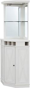 img 1 attached to 🍷 Stylish and Space-Saving White Corner Bar Unit with Wine Rack and Cabinet for Your Home