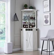 🍷 stylish and space-saving white corner bar unit with wine rack and cabinet for your home логотип
