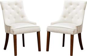 img 2 attached to Velvet Dining Chairs Armless Nailheads
