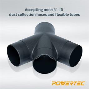 img 1 attached to 🔌 Enhanced 3-Way Dust Collection Fitting with Y-Shaped Design for 4-inch Hose &amp; Cuff by POWERTEC