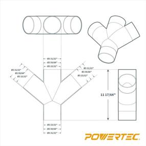 img 3 attached to 🔌 Enhanced 3-Way Dust Collection Fitting with Y-Shaped Design for 4-inch Hose &amp; Cuff by POWERTEC