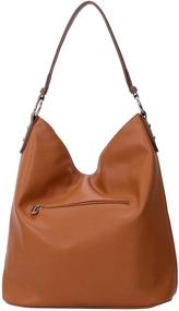 img 3 attached to DAVIDJONES Women's Faux Leather Hobo Crossbody Tote Handbags - Medium Size Shoulder Bag Top-Handle Satchel