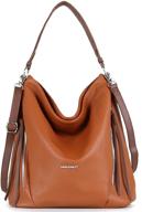 davidjones women's faux leather hobo crossbody tote handbags - medium size shoulder bag top-handle satchel logo