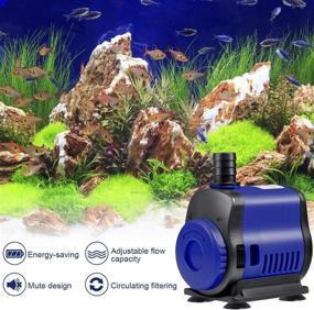 img 1 attached to 🐠 UEETEK Submersible Pump: Ultra Quiet Water Pump for Aquariums, Fish Tanks, Ponds, and More - 1000L/H, 14W