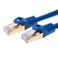 🔌 высокоскоростной экранированный кабель ethernet cat7 длиной 6 футов с покрытием золотом для 10-гигабитных сетей - cables direct online (6 футов, синий) логотип