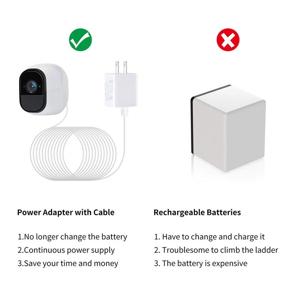 img 1 attached to 🔌 ALERTCAM 2Пакет Погодостойкий адаптер с питанием USB с кабелем 25Ft/7.5m для Arlo Pro и Arlo Pro 2 - белый (непрерывная зарядка, не требуется замена батареек)